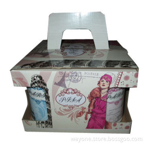 4-piece 13oz Tea Mugs in Window Gift Box with Handle, Ideal for Gifts, Fashion Design, Food Safe